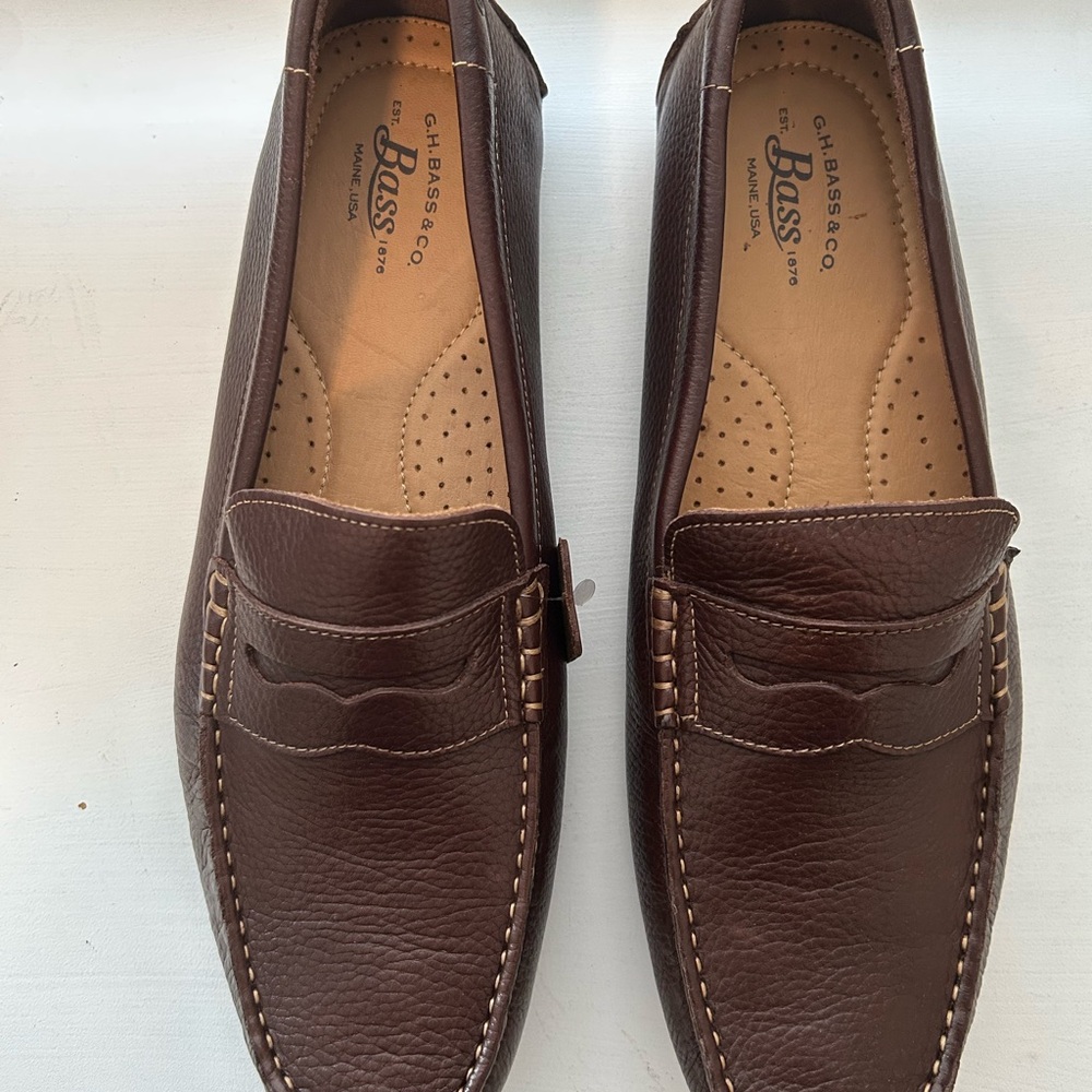 G.H. Bass & Co. Men's Dark Brown Leather Slip-Ons